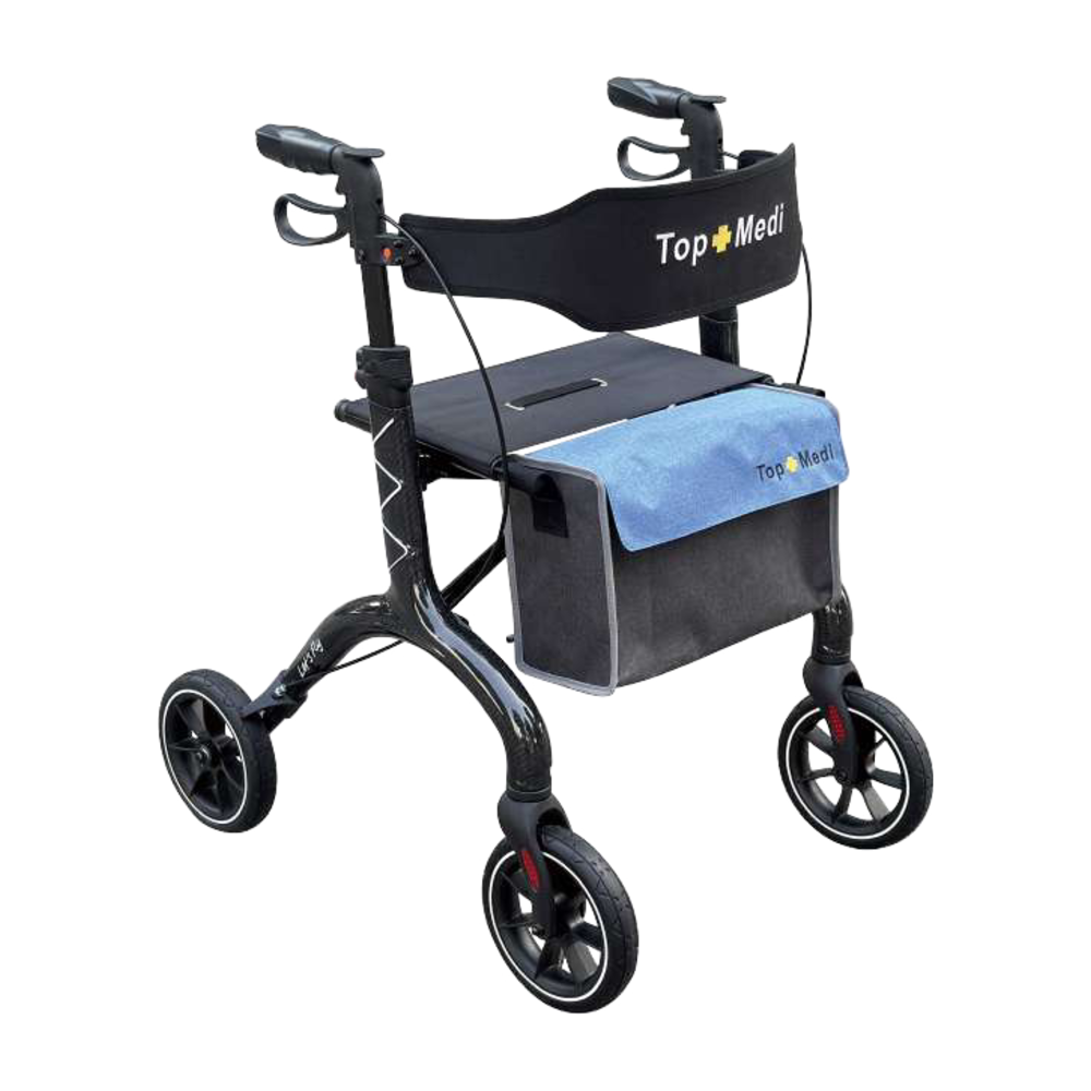 TOPMEDI TWA9717L 5.65kg Ultra-Light Carbon Fibre Rollator TOPMEDI TWA9717L 5.65kg Ultra-Light Carbon Fibre Rollator